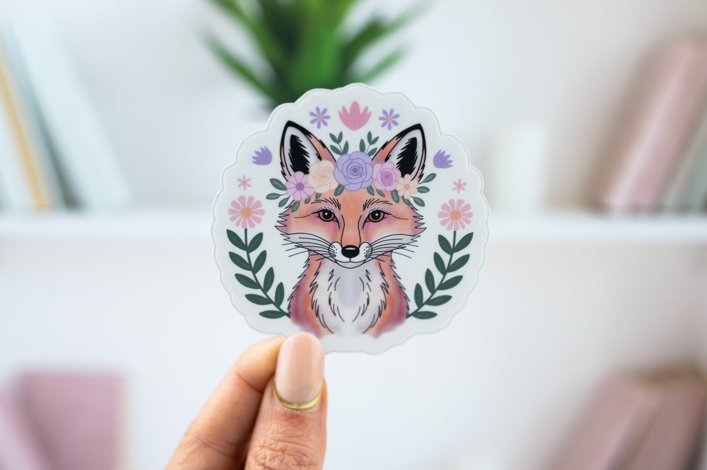 Floral Fox Vinyl Sticker