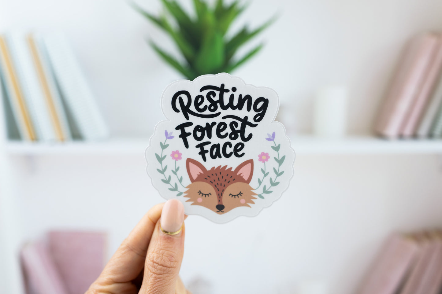 Resting Forest Face Vinyl Sticker