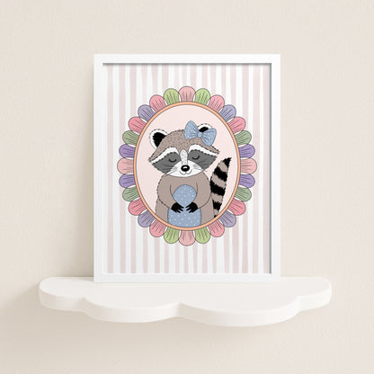 Racoon Nursery Wall Art Print