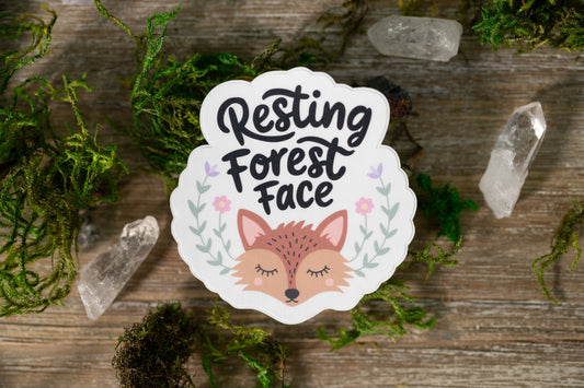 Resting Forest Face Vinyl Sticker