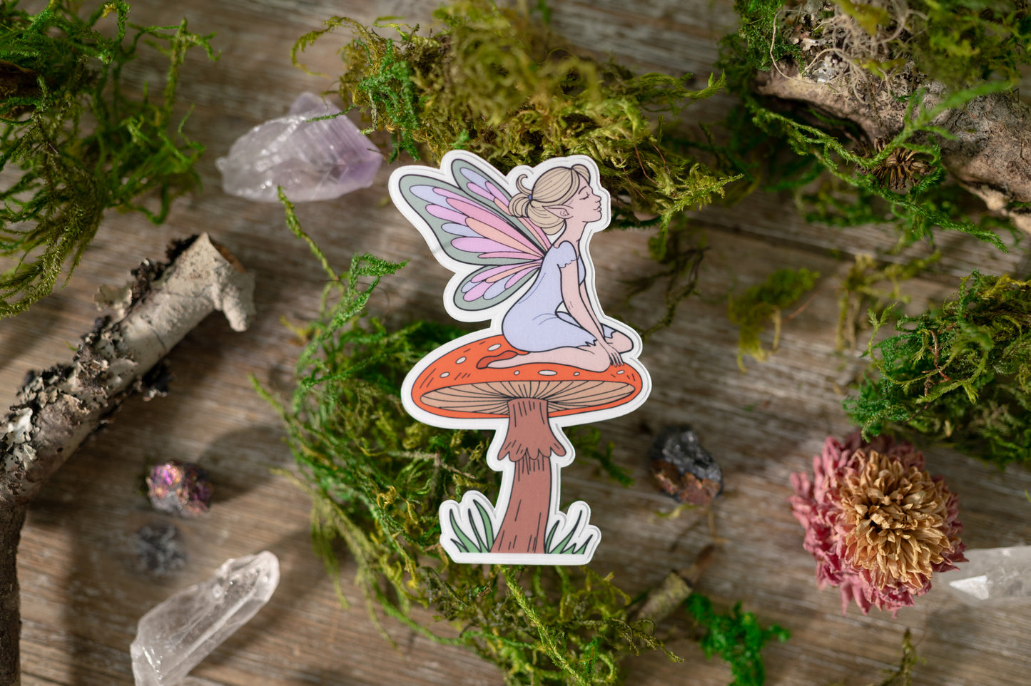 Toadstool Fairy Vinyl Sticker